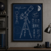 Astronomy Telescope Blueprint Framed Print - Workshop Wall Art product image