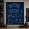 RC Crawler Blueprint Framed Print - Garage Wall Art product image
