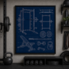 Garage Gym Blueprint Framed Print - Garage Wall Art product image
